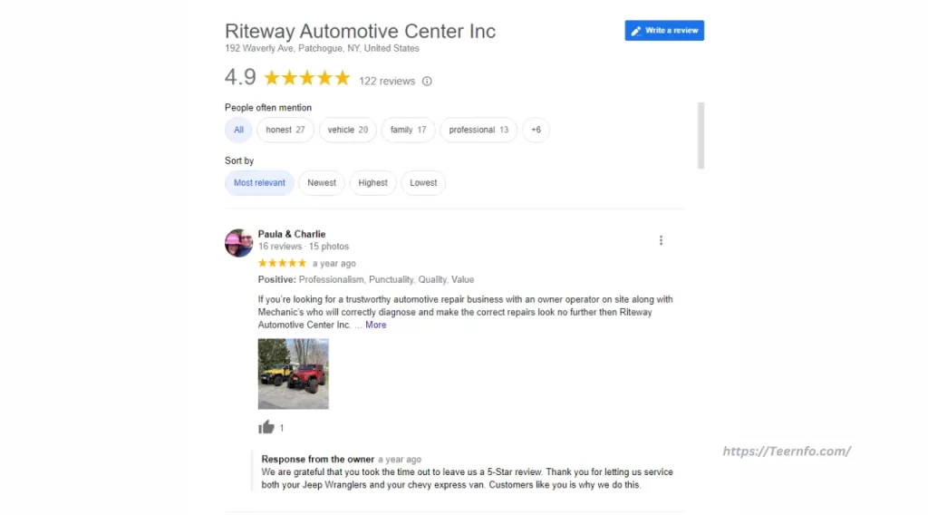 Google Review and Why is it Important for Riteway Auto Patchogue