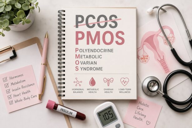 doctor discussing PMOS diagnosis criteria and metabolic health monitoring with patient